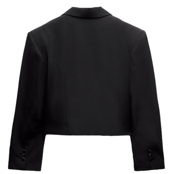 NWT Cropped Satin Effect Blazer - sold out style - Sz XS - staple - 2023 trend - Picture 3 of 8